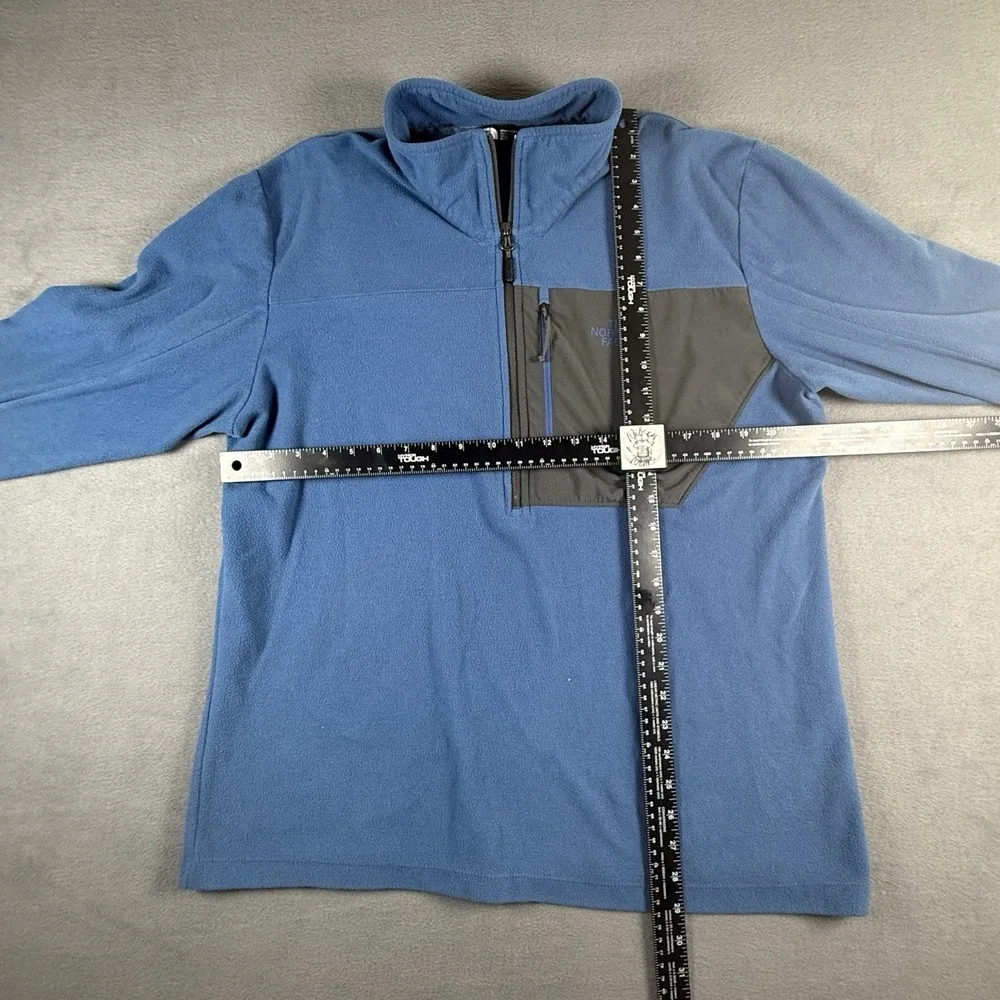 The North Face Long Sleeve 1/2 Zip Fleece Pullover Teal Blue Sweater Men's Sz XL